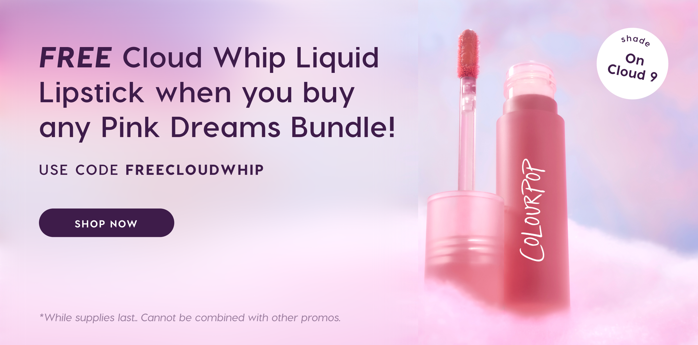 FREE Cloud Whip Liquid Lipstick when you buy any Pink Dreams Bundle!