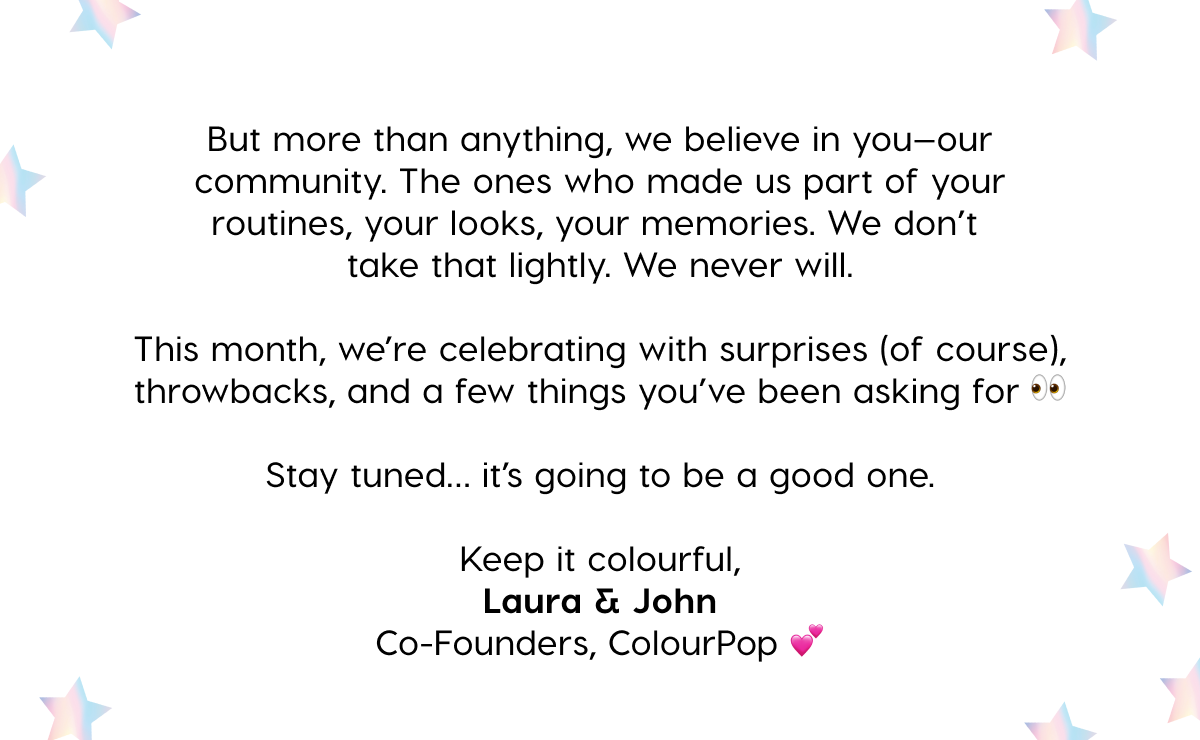 Thank you from ColourPop