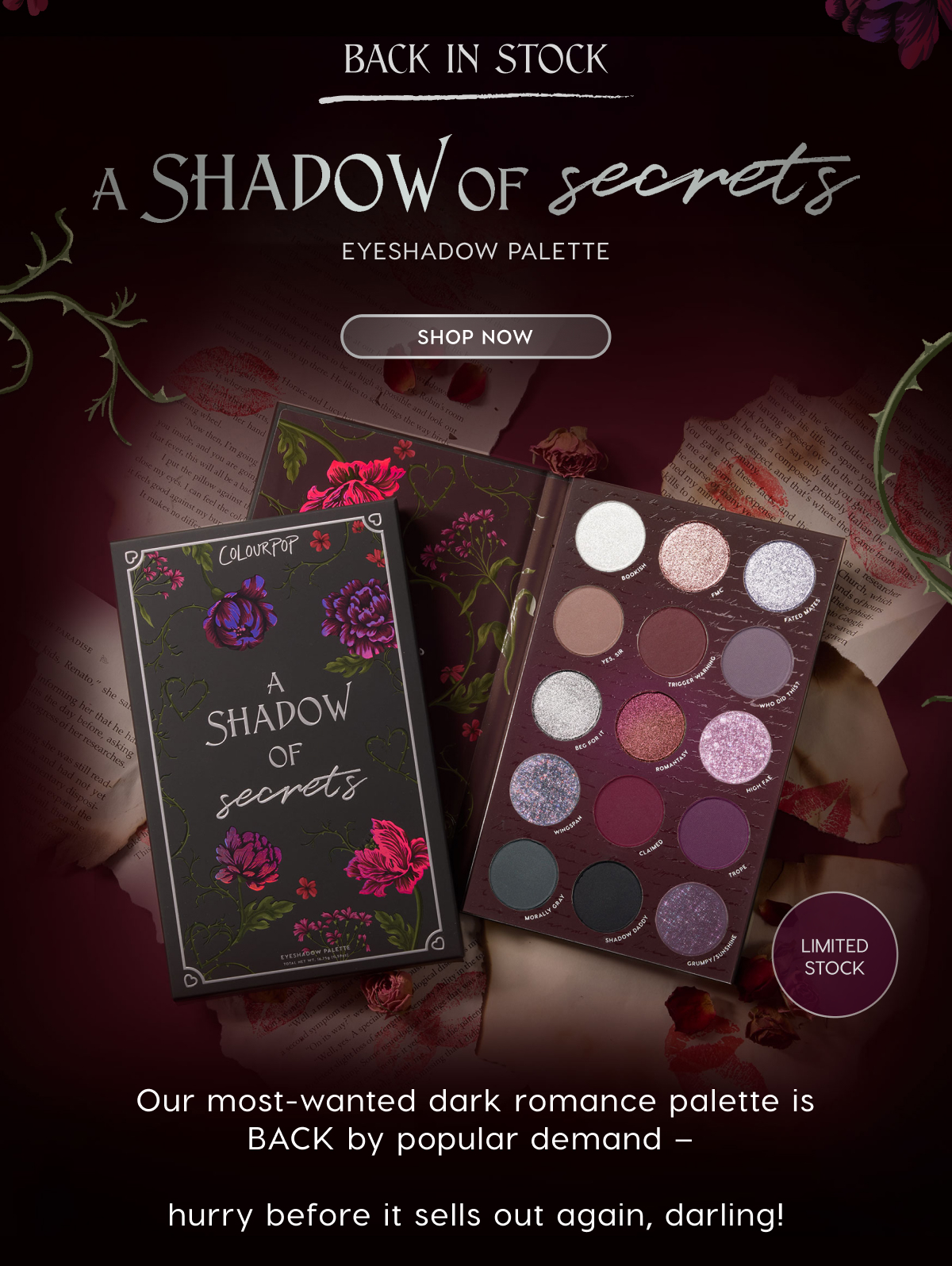 Back by popular demand | A Shadow of Secrets | Shop Now