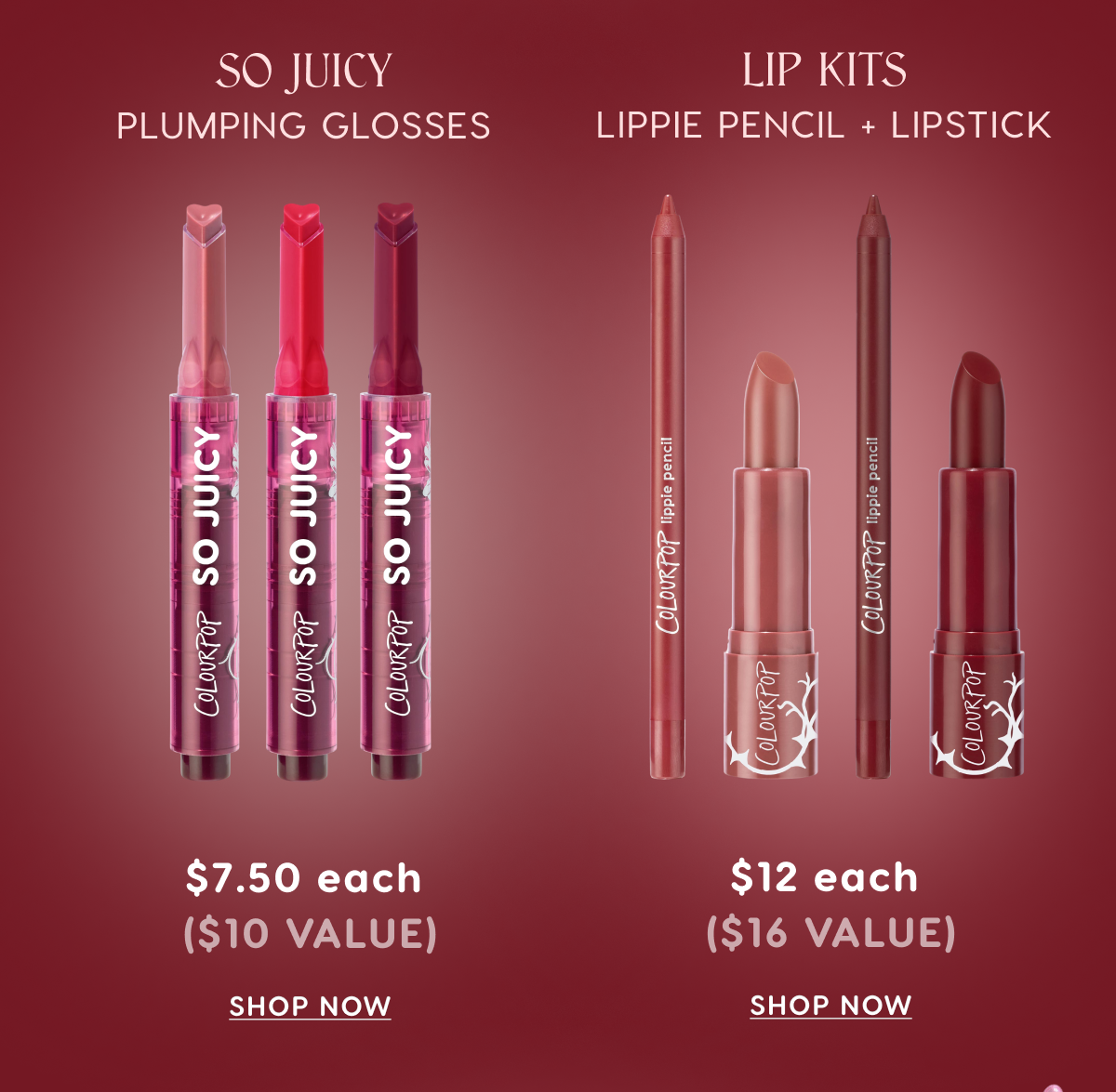 So Juicy Plumping Lip Glosses and Lip Kits