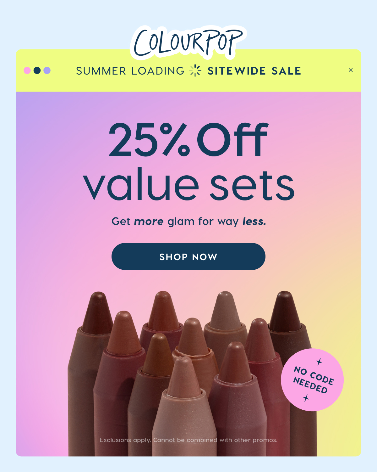 ColourPop | Memorial Day Sale 25% Off Sitewide