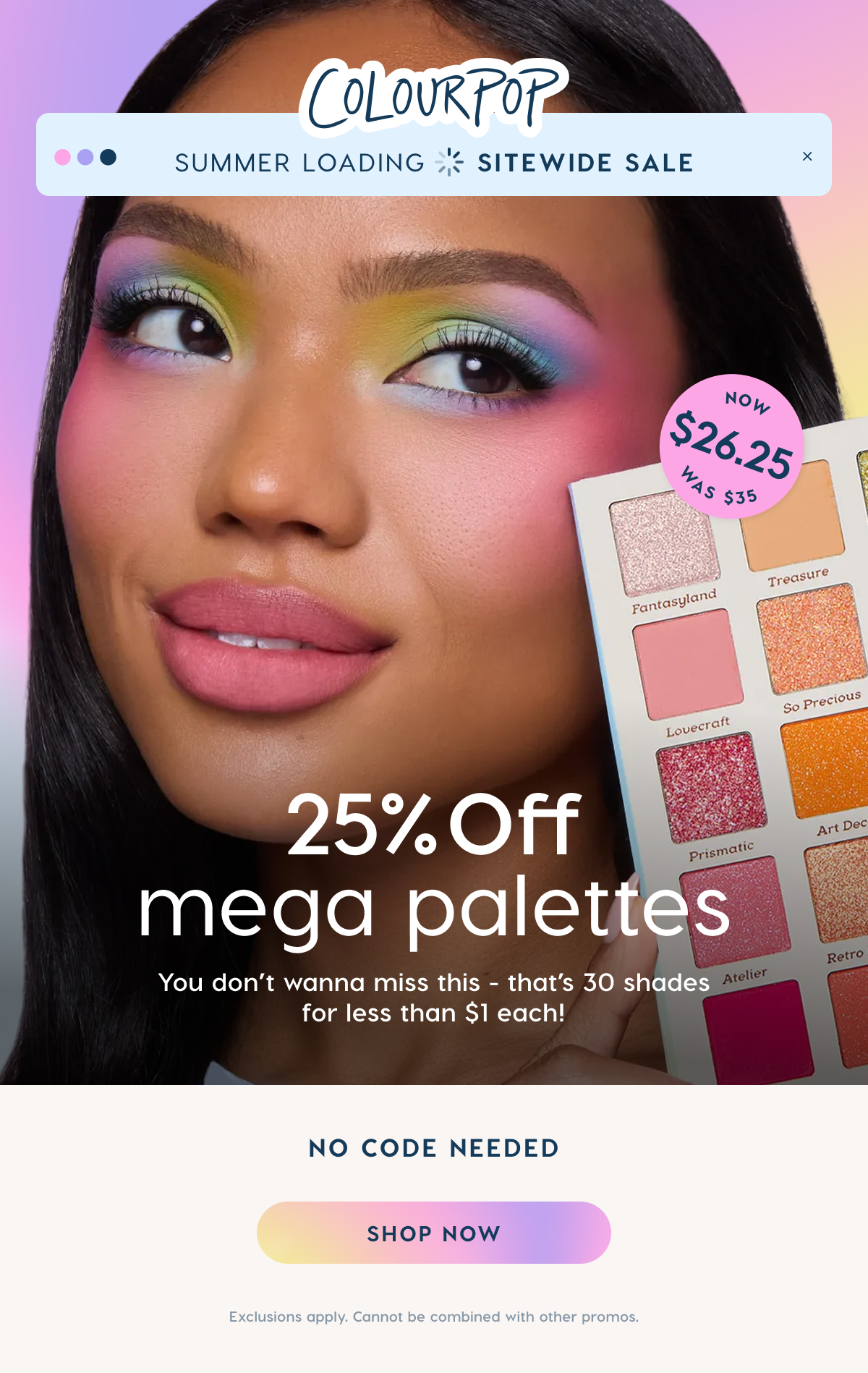 ColourPop | Memorial Day Sale 25% Off Sitewide