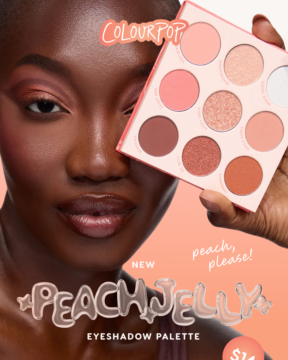 ColourPop | NEW Peach Jelly Eyeshadow Palette. Shop Now