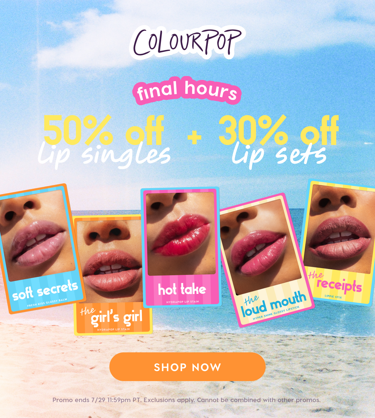 ColourPop | 50% Off lip singles 30% Off lip sets. Shop Now