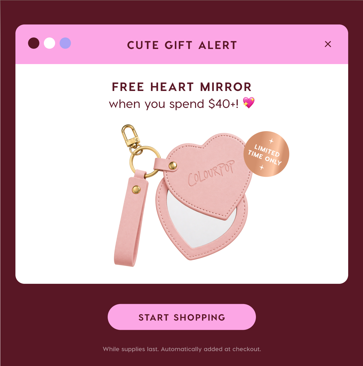 Free Heart Mirror when you spend $40+*