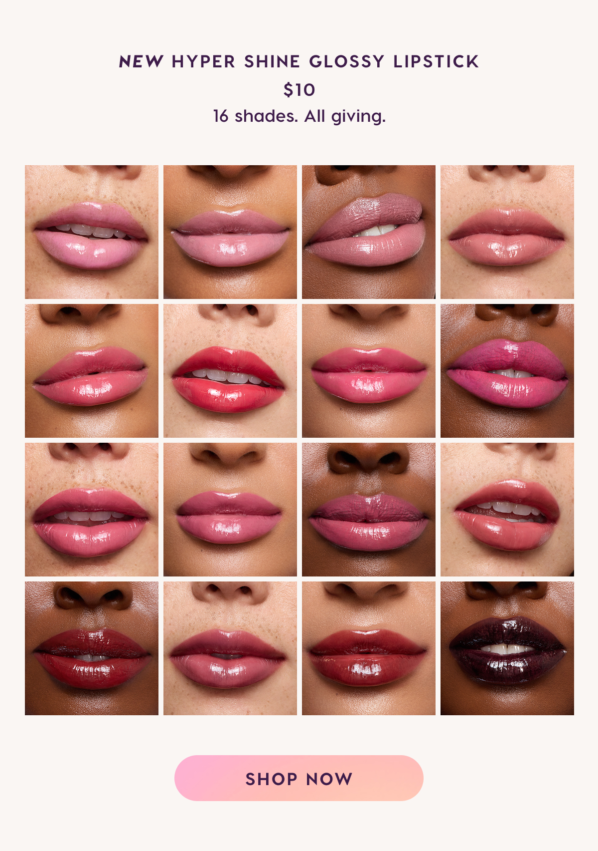 New Hyper Shine Glossy Lipstick. 16 Shades. Shop Now