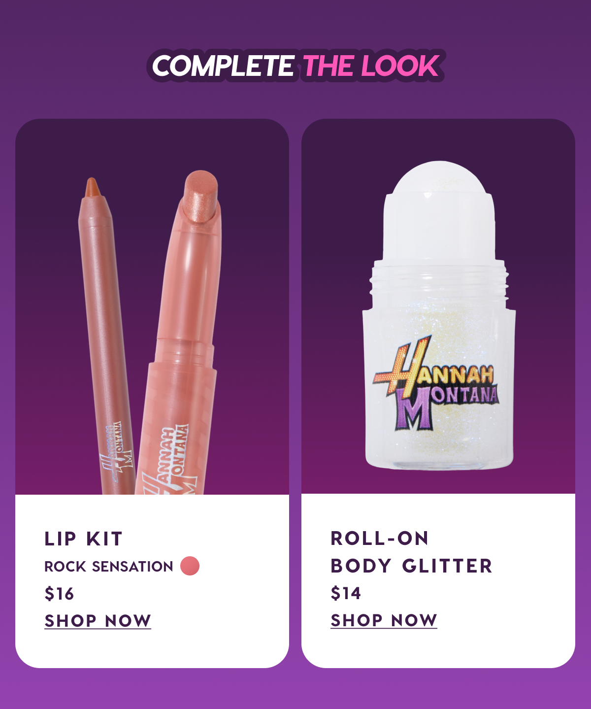 Complete the Look: Lip Kit in Rock Sensation and Roll-On Body Glitter