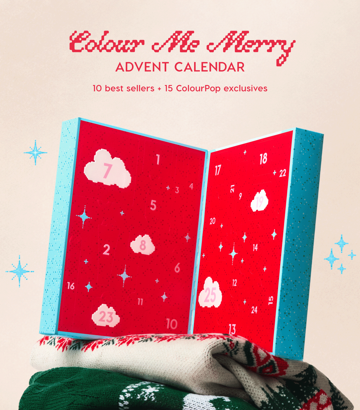 Colour Me Merry Advent Calendar. 10 best sellers + 15 ColourPop exclusives. Shop Now