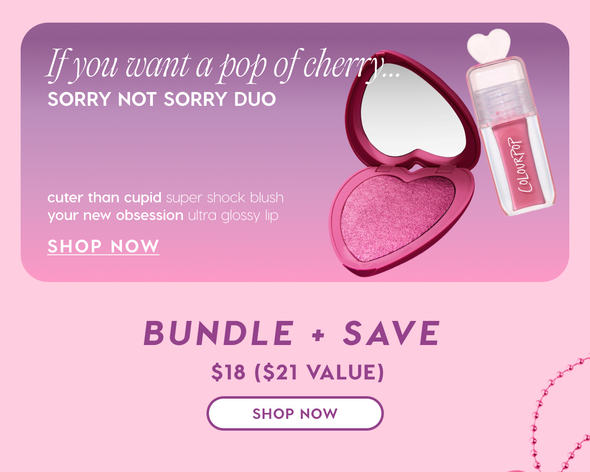 If you want a pop of cherry... Sorry Not Sorry Duo. SHOP NOW