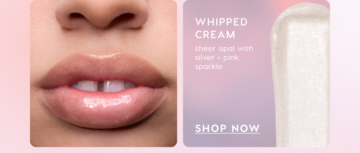 Whipped Cream: Sheer opal with silver and pink sparkle. SHOP NOW