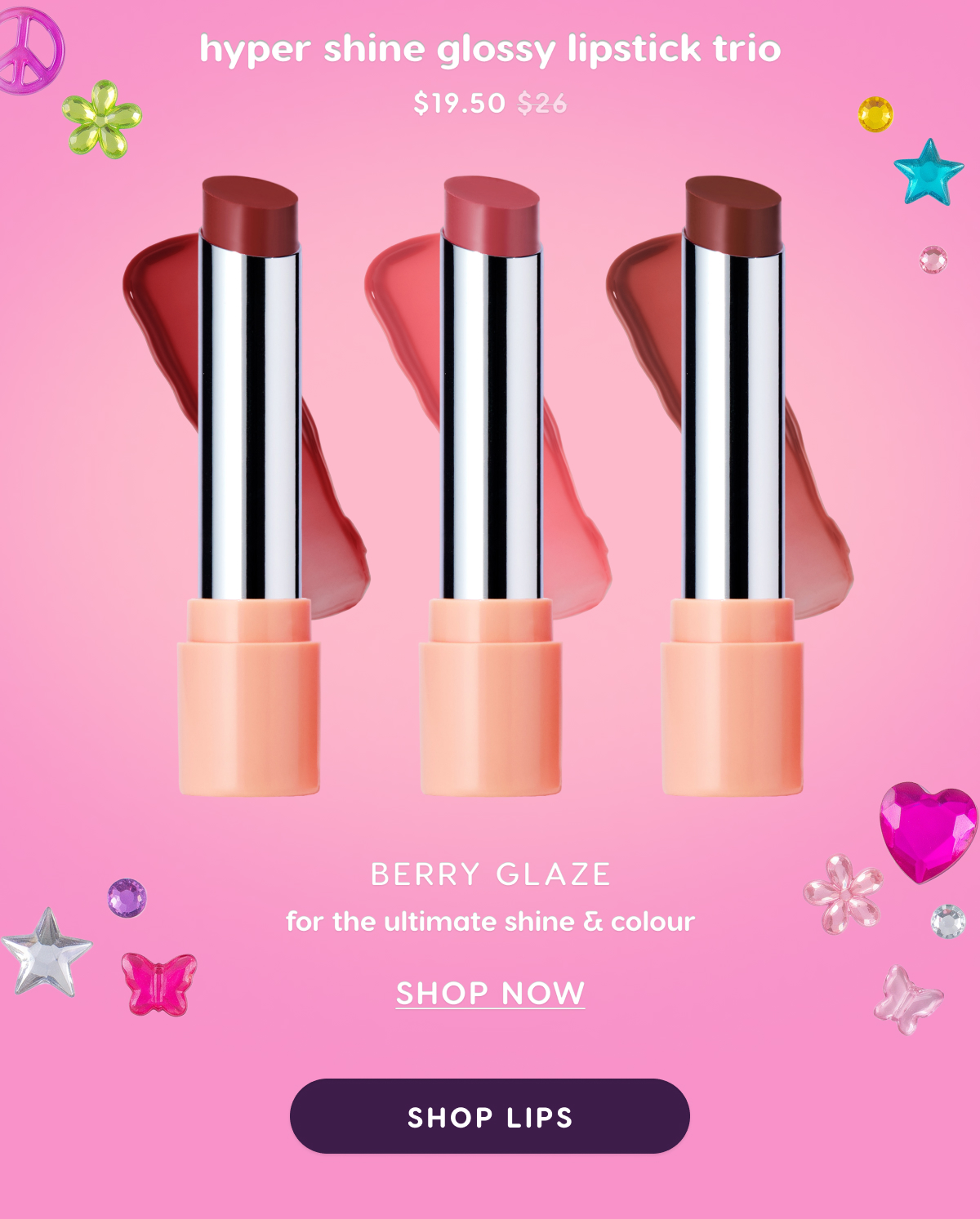 Hyper Shine Glossy Lipstick Trio. Shop Lips