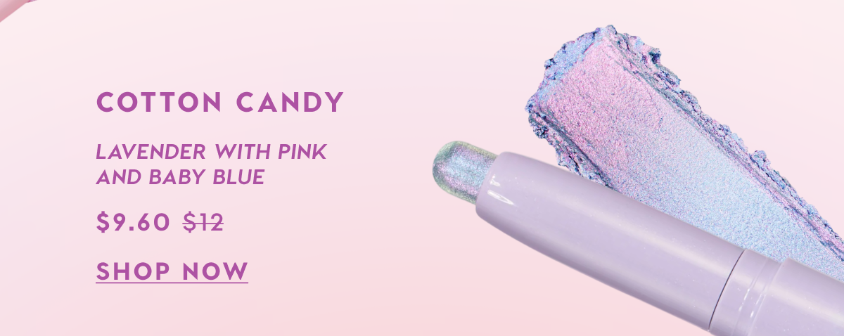 Cotton Candy: lavender with pink and baby blue. Shop Now