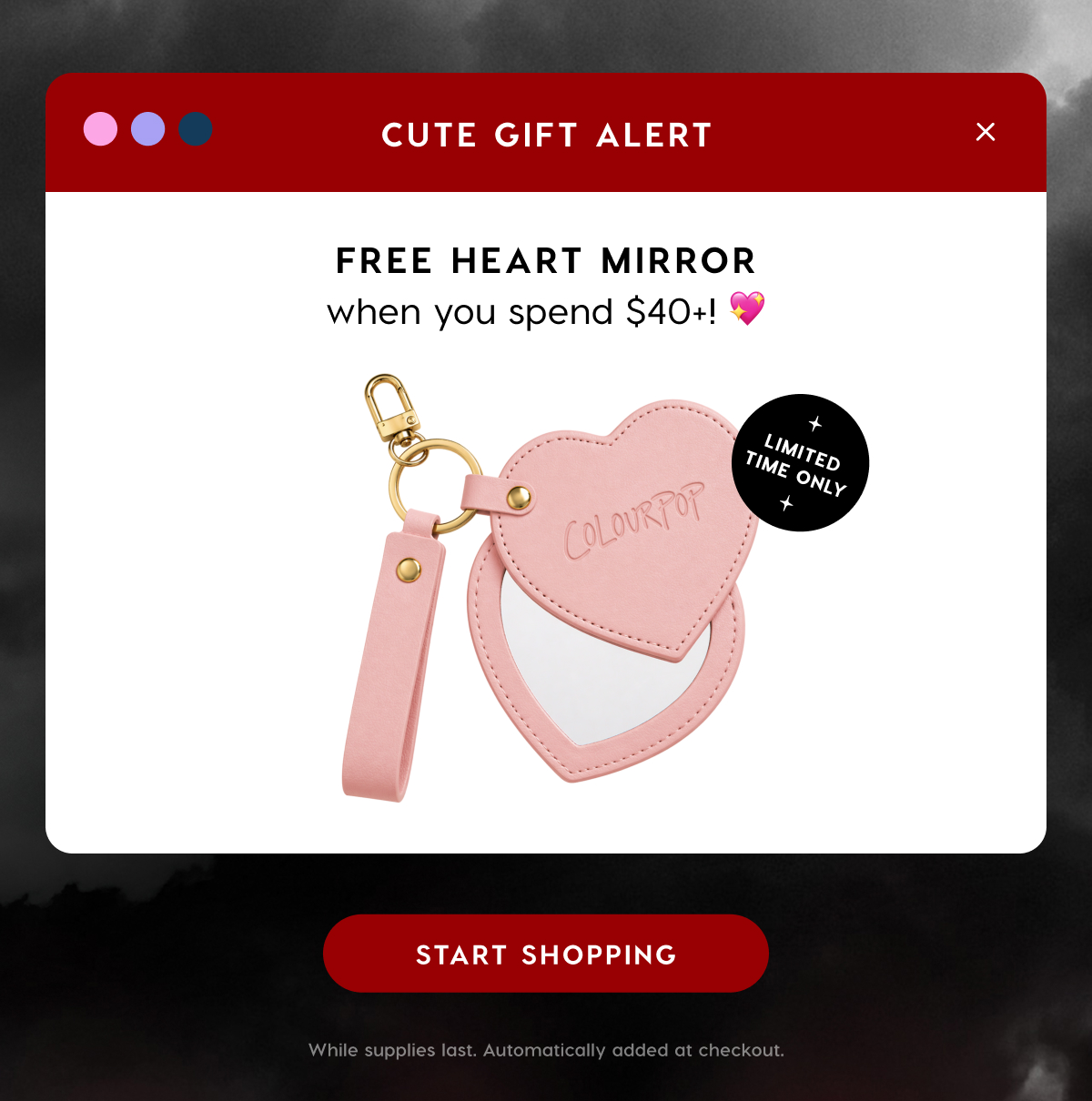 Free Heart Mirror when you spend $40+*