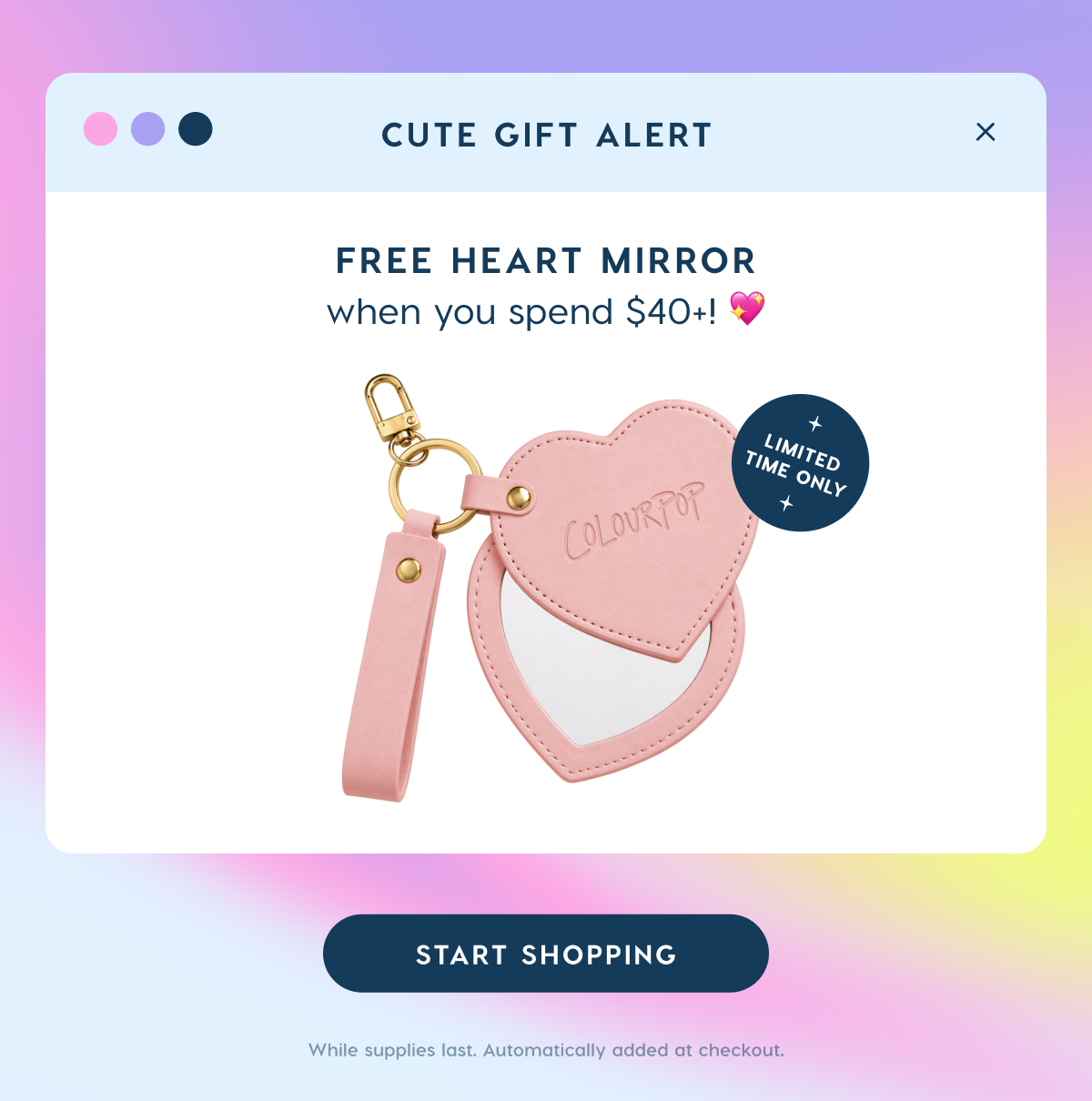 Free Heart Mirror when you spend $40+*
