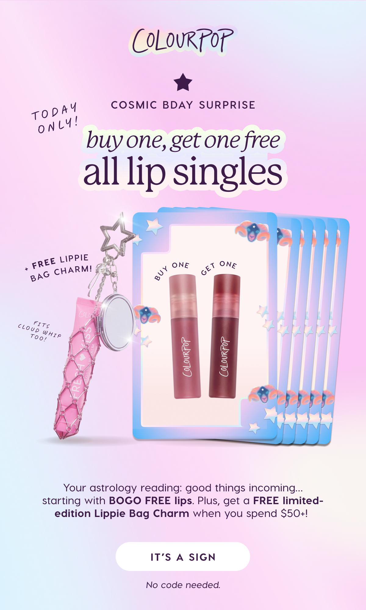 ColourPop | TODAY ONLY! Buy One Get One FREE All Lip Singles