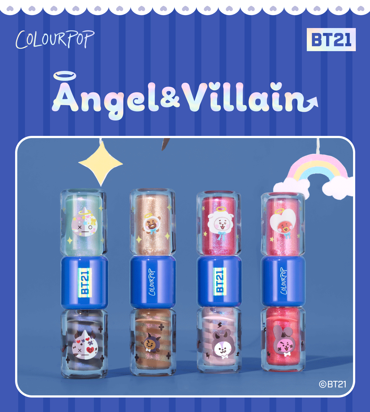 ColourPop | Angel & Villain. Shop the new BT21 Angel or Villain collection now!
