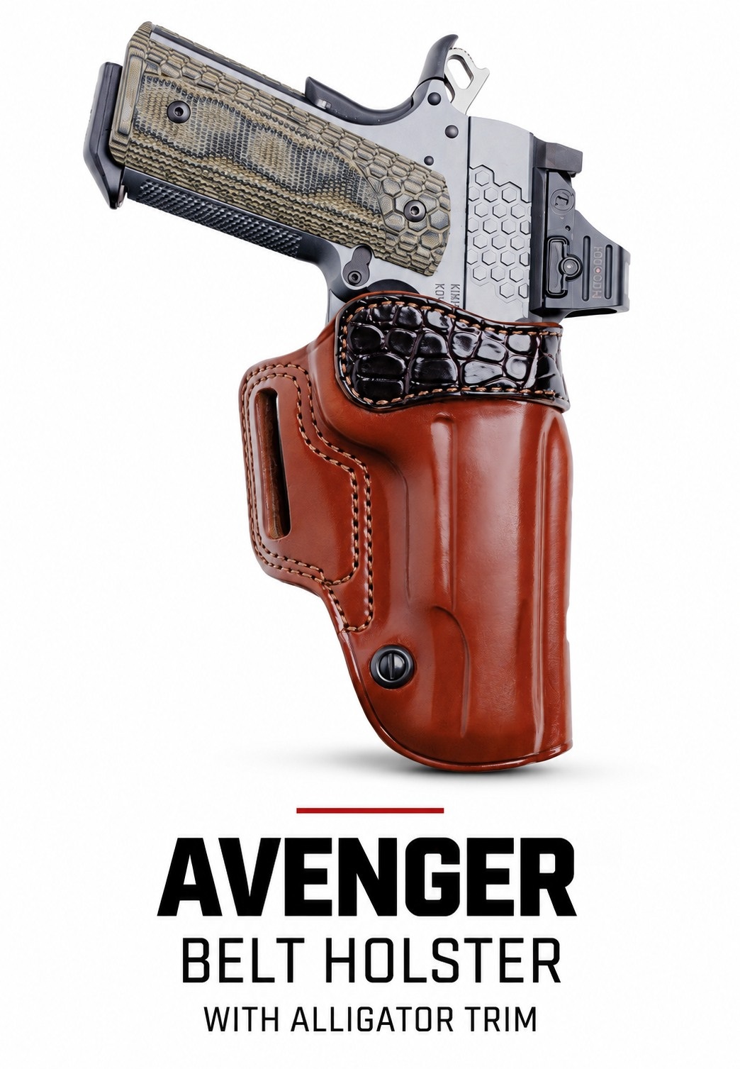 AVENGER BELT HOLSTER WITH ALLIGATOR TRIM