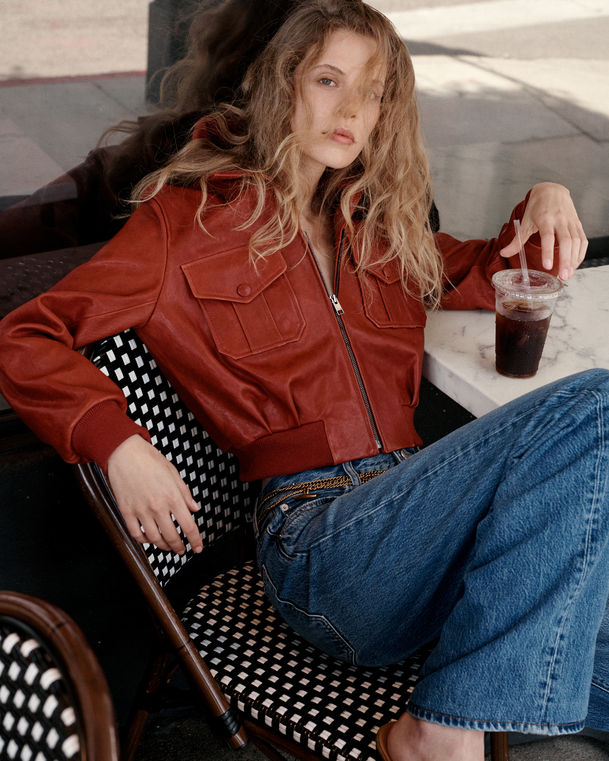 THE LEATHER ACE JACKET IN PAPRIKA