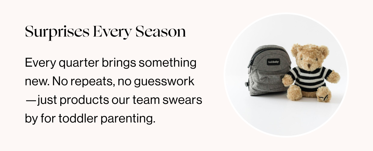 Surprises Every Season - Every quarter brings something new. No repeats, no guesswork-just products out team swears by for toddler parenting.