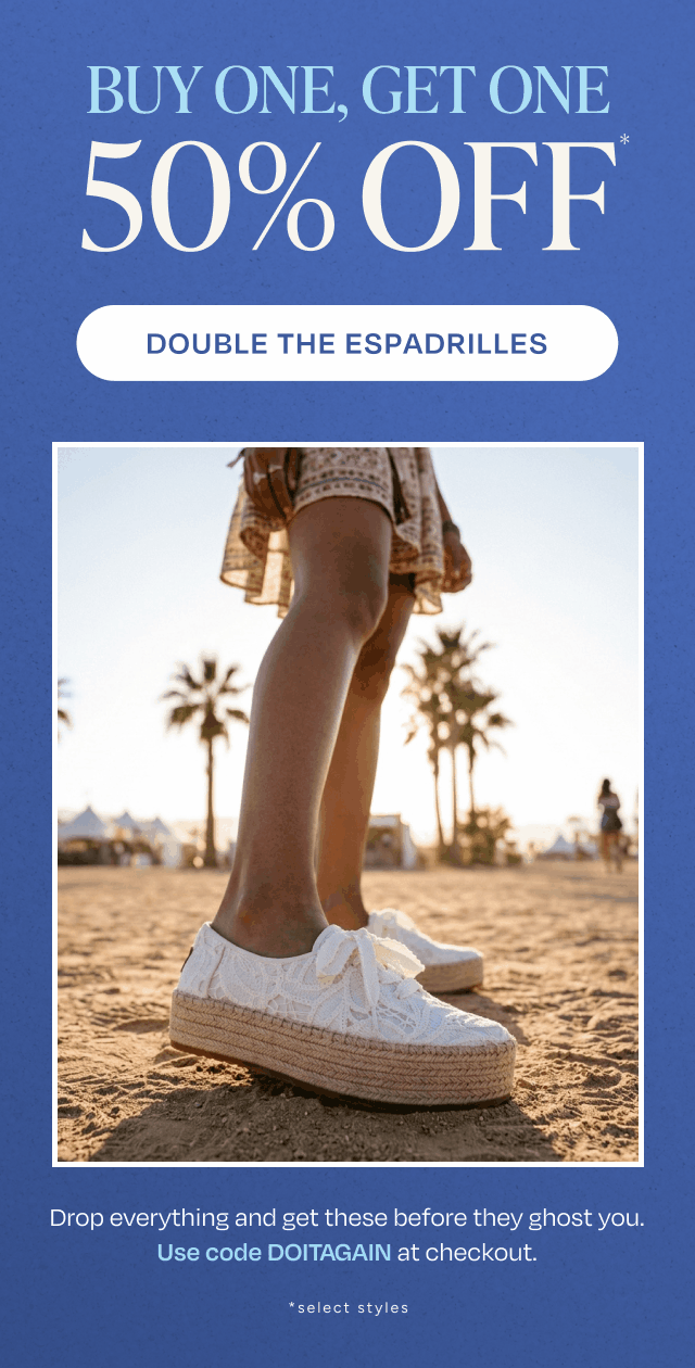 Buy One Get One 50% OFF Select Styles