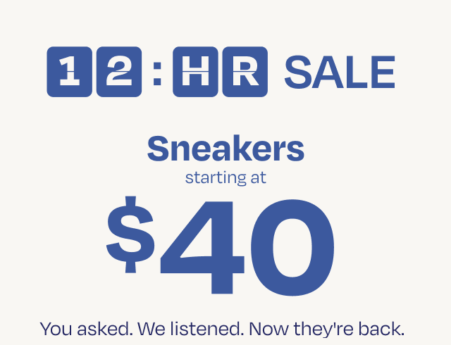 Sneakers starting at $40