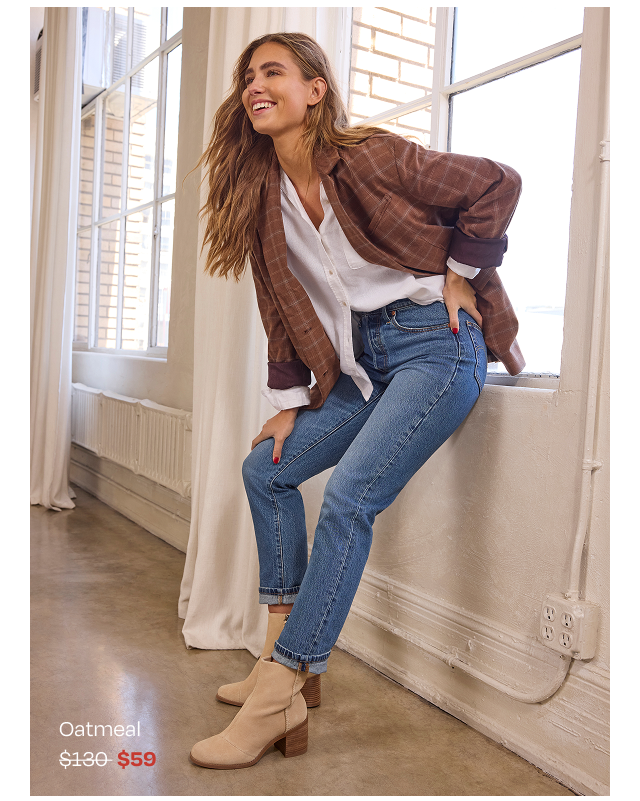 Evelyn Natural Suede Deco Stitch Boot - Image