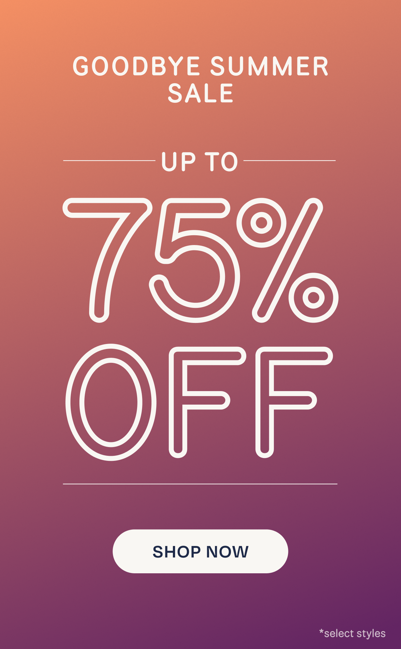 Goodbye Summer Sale