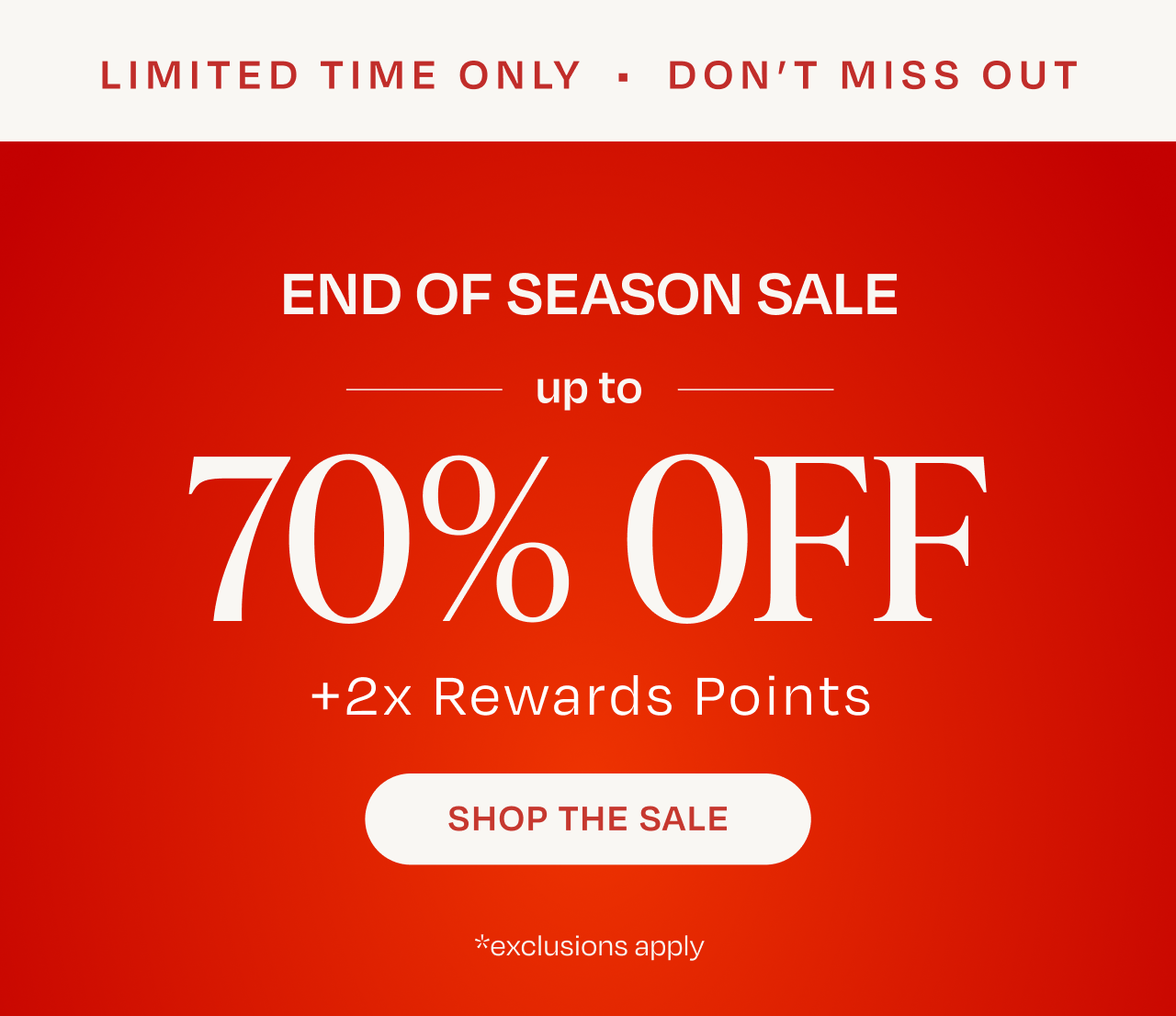 End of Season Sale