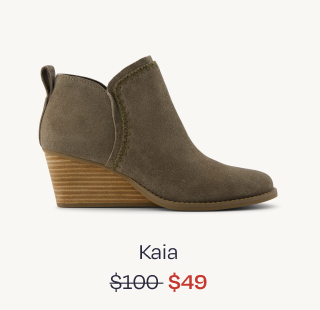 Kaia Olive Suede Wedge Boot - Image