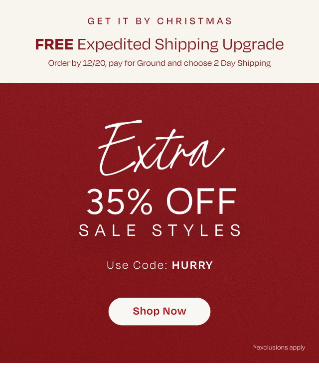 Extra 35% Off Sale Styles + Free Expedited Shipping Upgrade