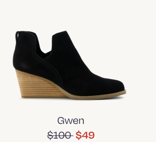 Gwen Black Suede Wedge Boot - Image
