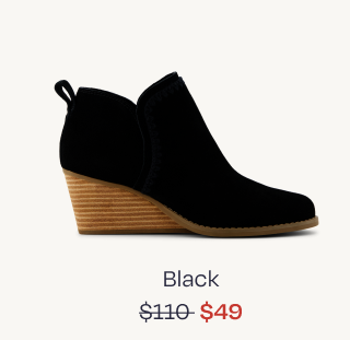 Kaia Black Suede Wedge Boot - Image