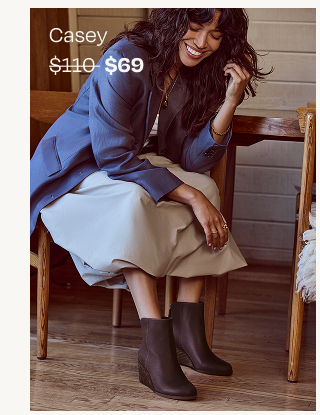 Casey Blackberry Leather Wedge Boot - Image