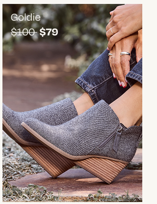 Goldie Grey Shimmer Twill Wedge Boot - Image