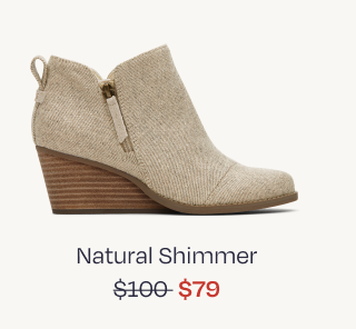 Goldie Natural Glimmer Wedge Boot - Image
