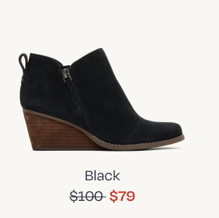 Goldie Black Suede Wedge Boot - Image