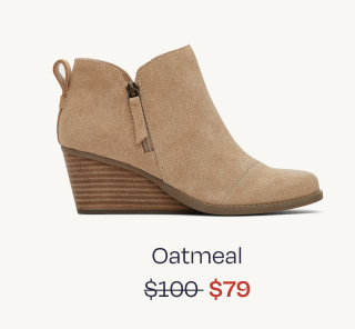 Goldie Oatmeal Suede Wedge Boot - Image