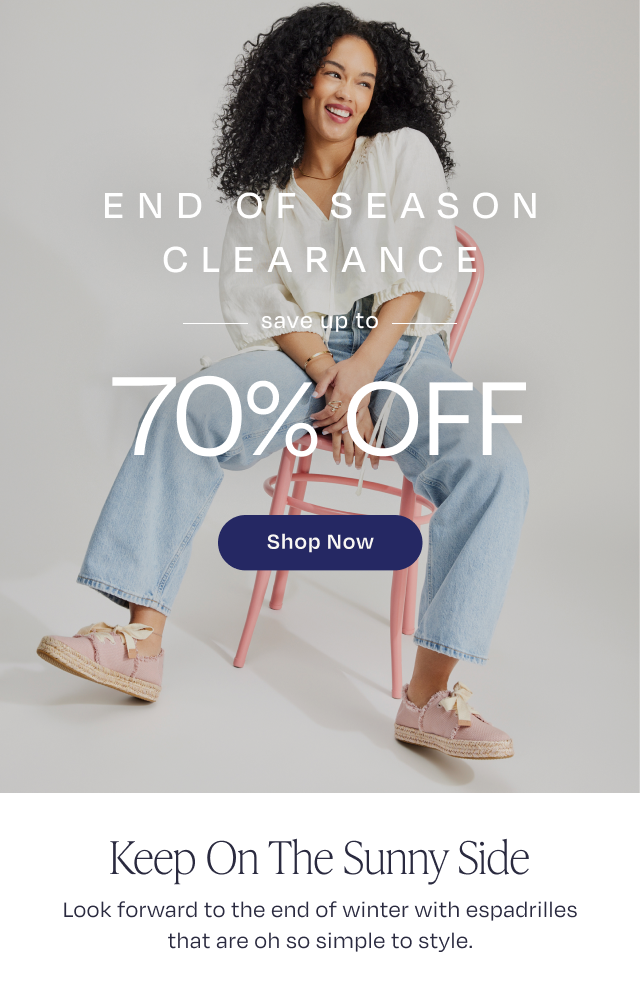 End of Season Clearance: Save Up to 70% Off