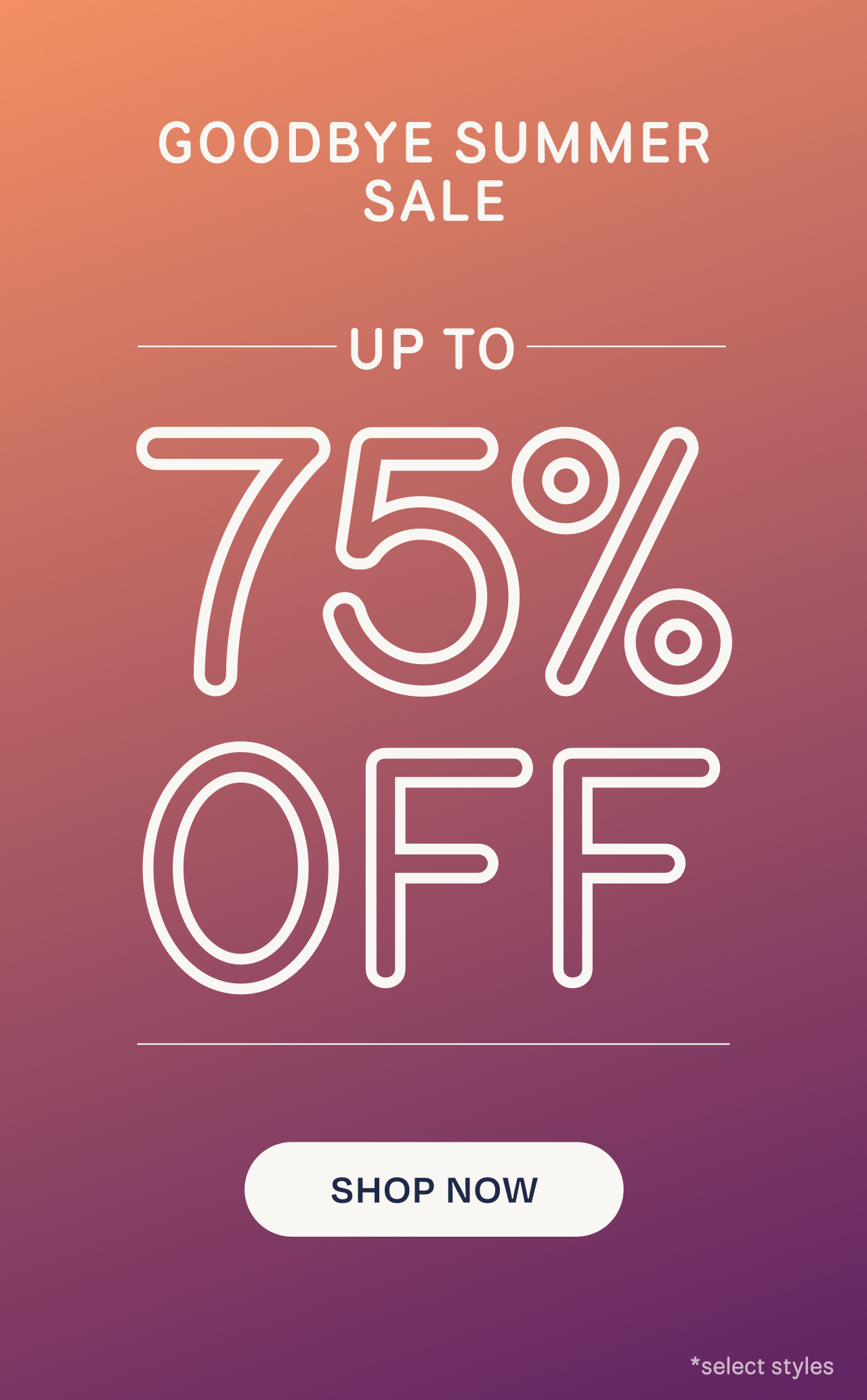 Goodbye Summer Sale