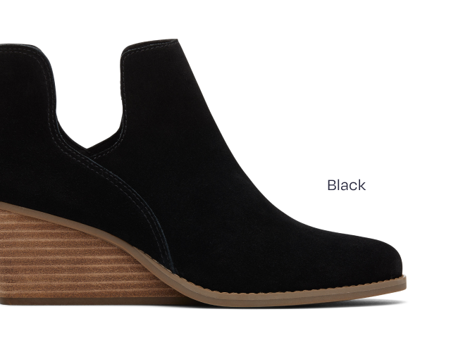 Gwen Black Suede Wedge Boot - Image