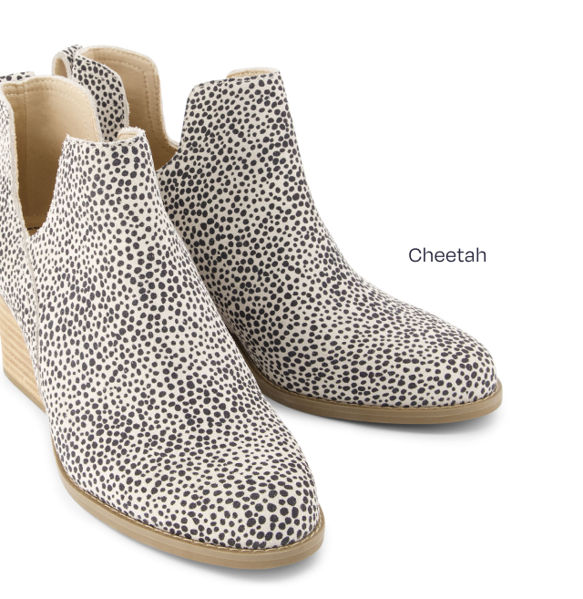 Gwen Natural Mini Cheetah Suede Wedge Boot - Image