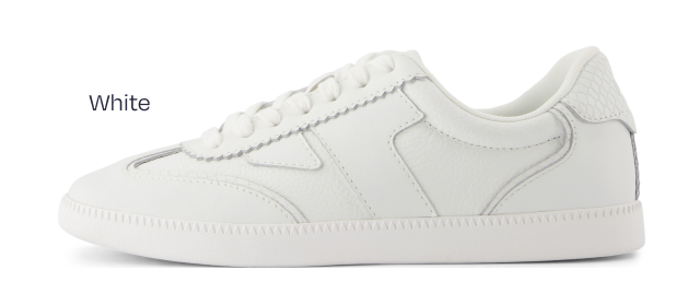 Collins White Leather Snake Embossed Lace Up Sneaker - Image