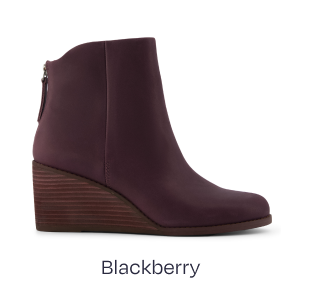 Casey Blackberry Leather Wedge Boot - Image