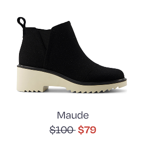 Maude Black Shimmer Twill Wedge Boot - Image