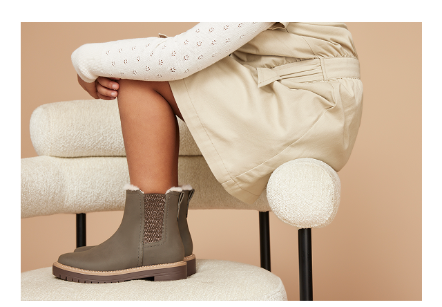 Youth Bennet Olive Faux Fur Leather Kids Boot - Image