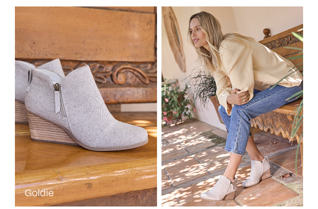 Goldie Natural Glimmer Wedge Boot - Image