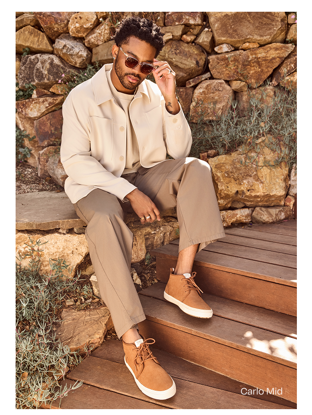 Carlo Mid Terrain Walnut Water Resistant Leather Sneaker - Image