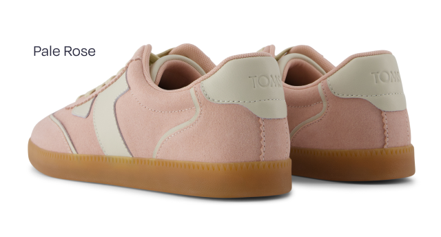 Collins Pale Rose Suede and Leather Lace Up Sneaker - Image