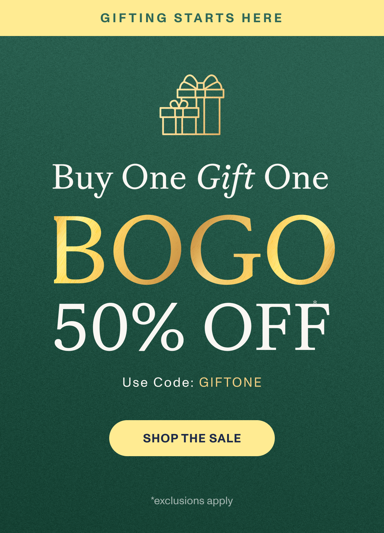 Buy One Gift One 50% Off