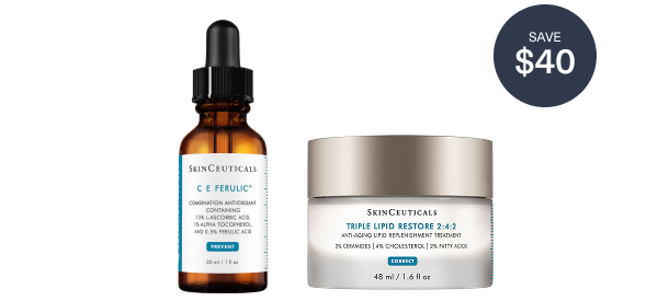anti aging radiance duo featuring c e ferulic and triple lipid restore 2 4 2